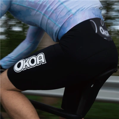 Culotte con tirantes de ciclismo de tejido italiano para hombre
